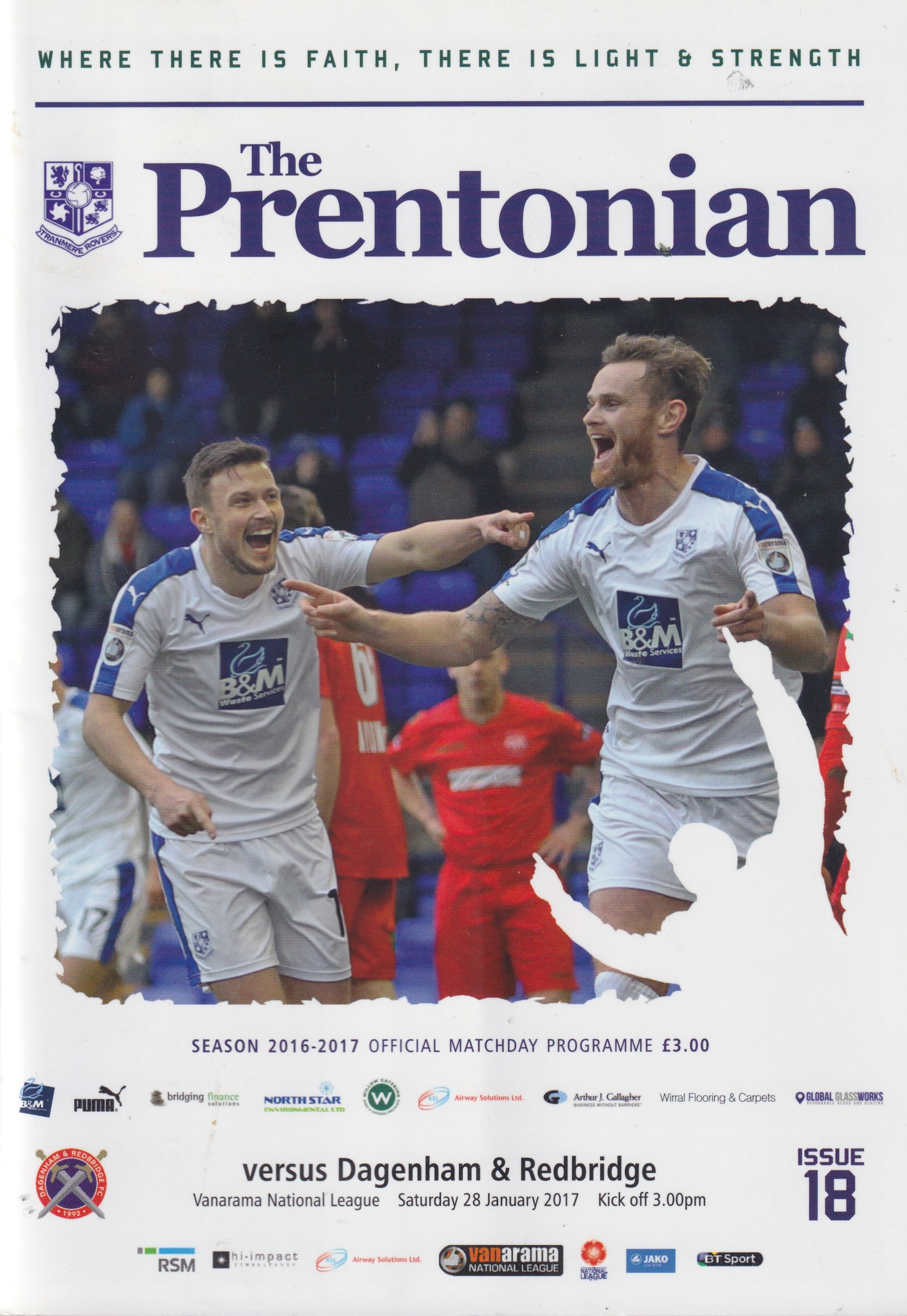 Tranmere Rovers v Dagenham and Redbridge match programme